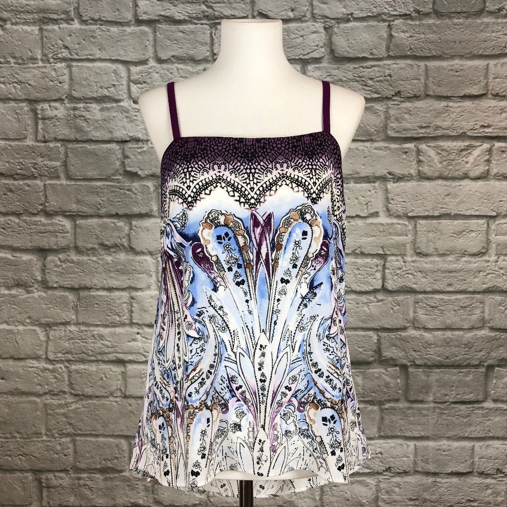 WHBM Paisley Printed Purple Cami
